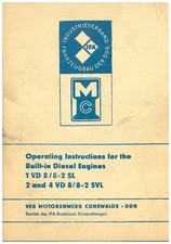 300460 Original englisch Operating Instructions Diesel Cunewalde 1, 2 and 4 VD