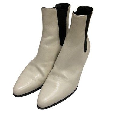 CELINE Jacno Chelsea Boots, Short Boots, Size 37 White and Black