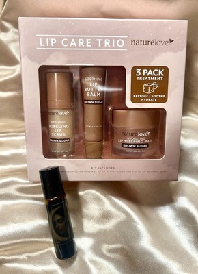 Nature Love Cozy Brown Sugar Lip Trio + Brown Sugar Noir 10 mL Oil