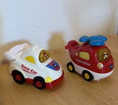 VTech Go! Go! Smart Wheels Race Car & Helicopter Musical Talking Toys Lot of 2