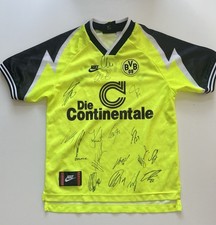BVB Trikot 95/96 mit Unterschriften, Größe M, Mit Gebrauchsspuren