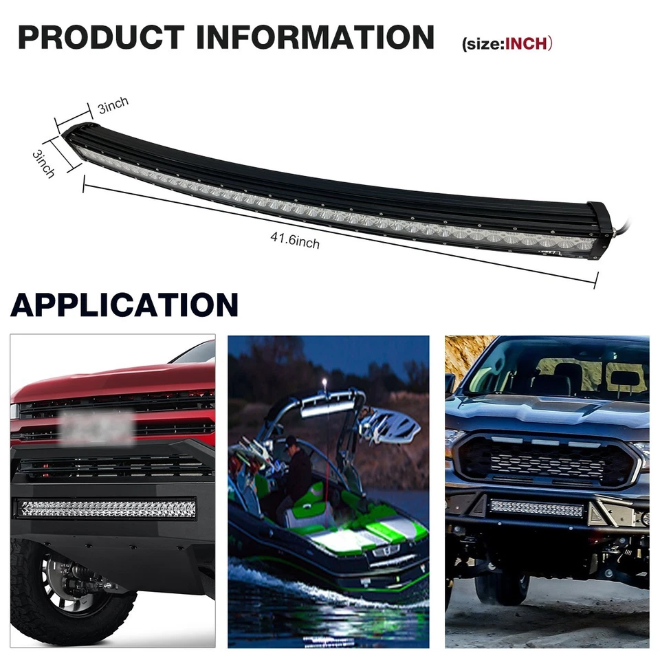 42 inch 240W LED Bar Fog Lights with Bracket Curved LED Light Bar for Driving - Image 4 of 4