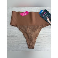 Maidenform Women  s Brown Tame Your Tummy Lace Thong DM0049 Size XL