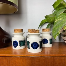 Portmeirion Talisman Spice Jar X4 Susan Williams Ellis, Blue, Mid Century Modern