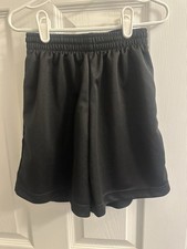 Protime Youth Boys Girls Black Soccer Shorts Size YM Medium Drawstring ELASTIC