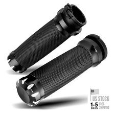 1inch Handlebar Grips, Cable Throttle Control Hand Grips Fit for Harley Black