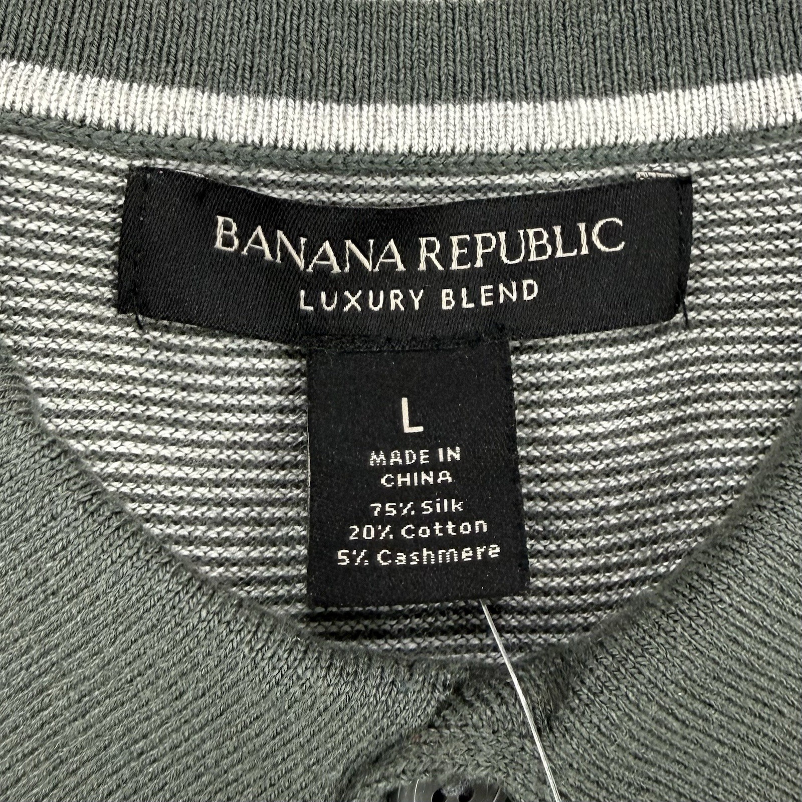 Banana Republic Sweater Polo Men’s L NWT Silk Cashmere Luxury Blend Short Sleeve image 2