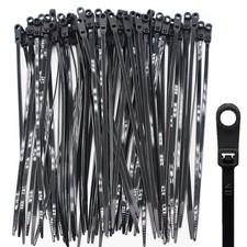Zip Tie With Screw Hole Automotive Wire Self Locking Black 8 Inch 100 PCS