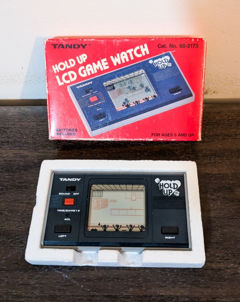 1983 Tandy HOLD UP Handheld Electronic Game + Box Works Vintage Radio Shack! LCD