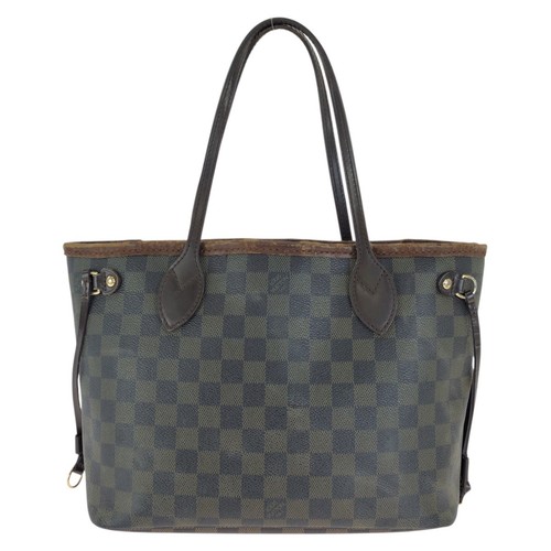 LOUIS VUITTON Damier・Ebene Neverfull PM N41359 Tote Bag Brown PVC/leather LV
