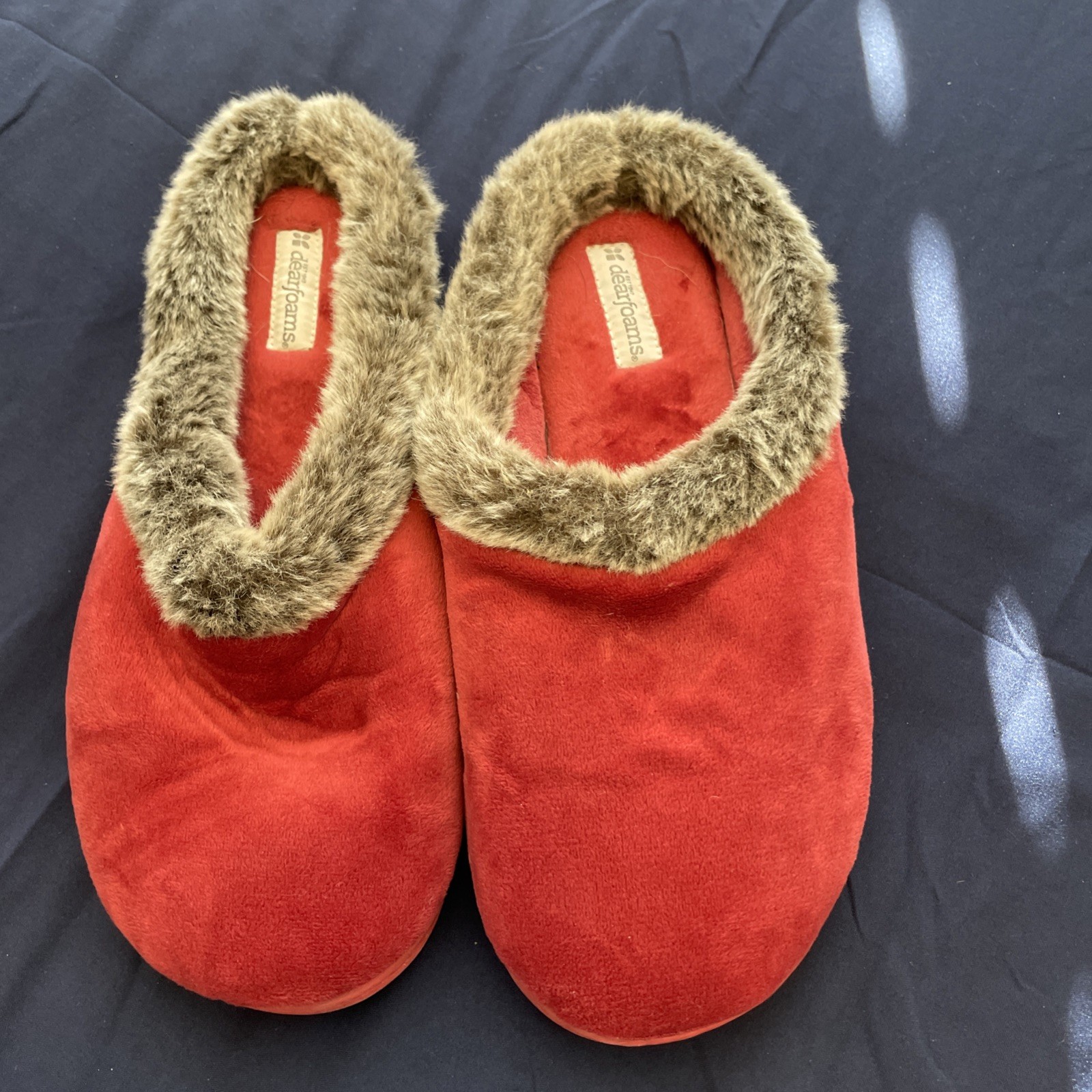 APL Dearfoams Stepfoam Pantofole Slip On Adulto Medium 7 8 Rosso Scivolo Imbottite