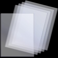 5 Pcs 8.5x11 Inch Clear Rigid Page Protectors Hard Plastic Document Sleeves