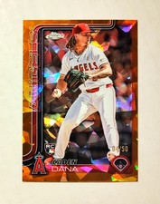 Caden Dana 2025 Topps Chrome Sapphire RC GOLD REFRACTOR 04/50 Angels #245 Raw Y6
