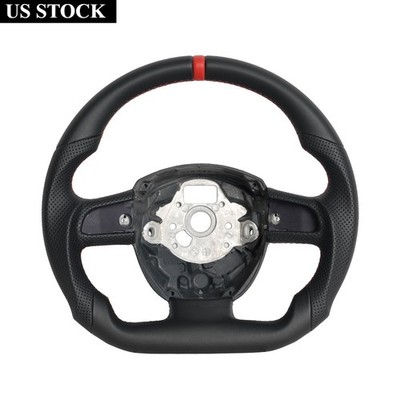 Full Leather Flat Steering Wheel For Audi A5 A4 Q7 RS4 RS5 S4 S5 2004 2005-2010
