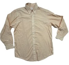 Brooks Brothers Mens Orange Stripe Cotton Dress Shirt 16.5 MSRP 125