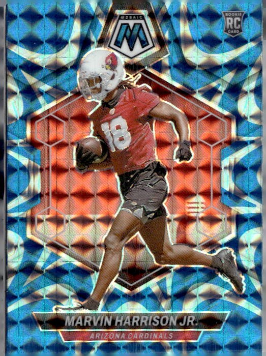2024 Panini Mosaic #304 Marvin Harrison Jr. Mosaic Reactive Blue