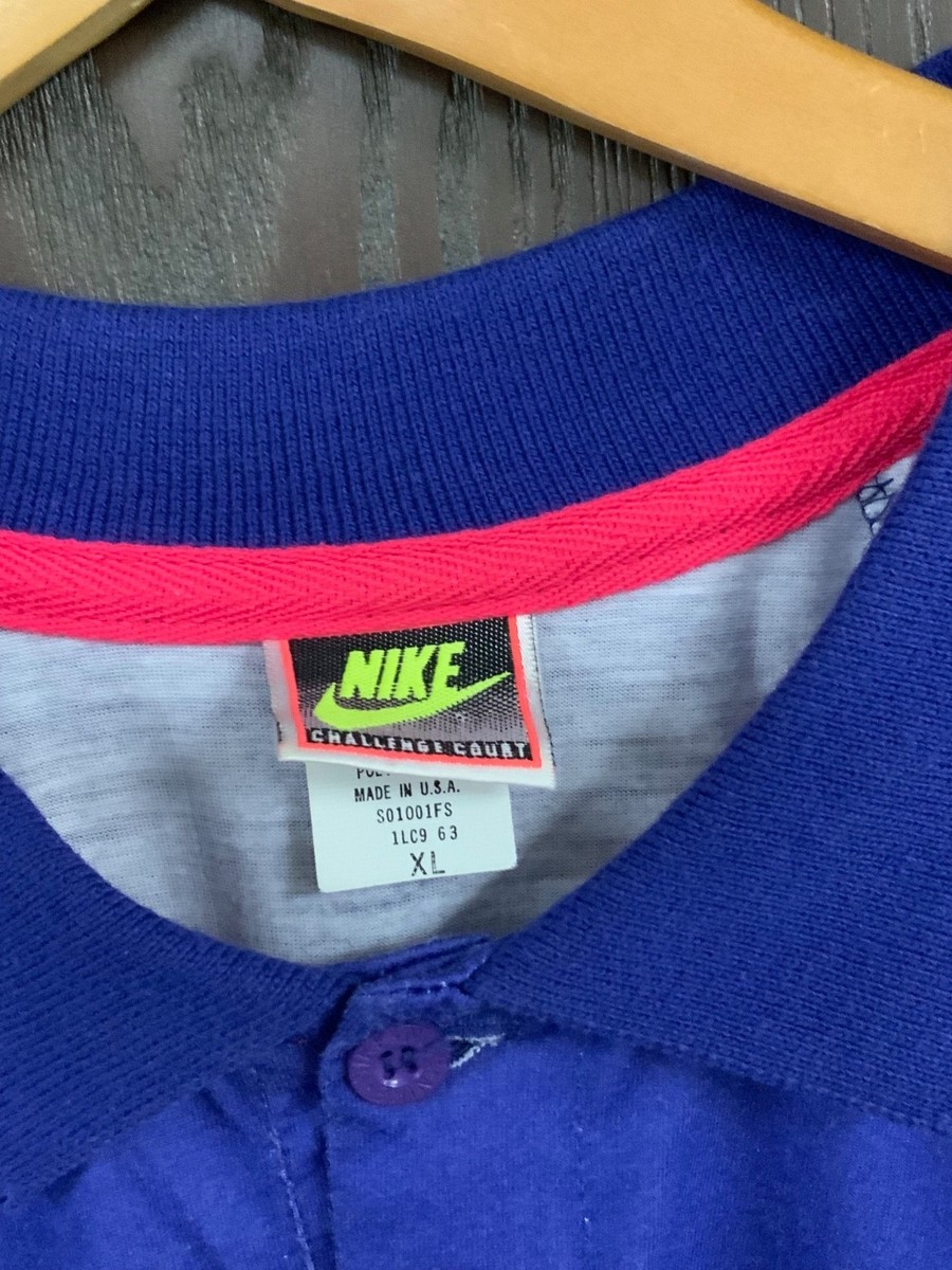 Vintage 90's Andre Agassi Nike Challenge Court Polo Shirt X Large