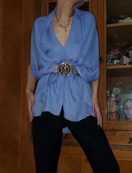 Women Alexander Wang Shirt Blue Silk 36