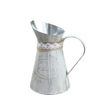 Iron Flower Vase Vintage Shabby Chic Pitcher Jug for Home Tabletop Decoration
