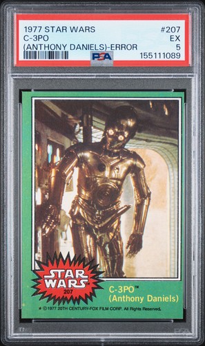1977 Topps Star Wars #207 C-3PO (Anthony Daniels) — PSA 5