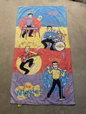 Vintage The Wiggles Band  Beach Towel  2004 100% Cotton Australia Kids Music