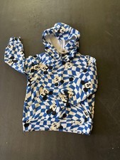 DISNEY Junior MICKEY mouse Pattern Lined Hoodie Blue White Size 4