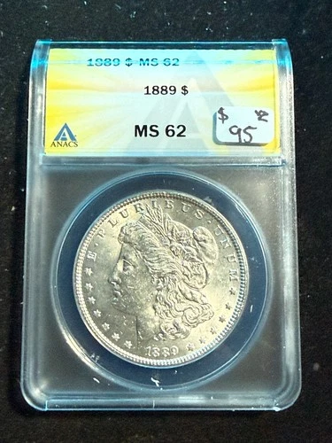 1889 MORGAN DOLLAR ANACS MS 62