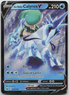 Pokemon Ice Rider Calyrex V V Rare Holo 045/198 Chilling Reign MP Inc.