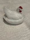 Westmoreland Miniature Hen On the Nest Vintage Milk Glass, 2.5"