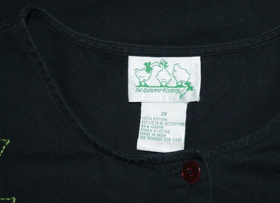 Quacker Factory Sz 3X Washed Black Charcoal LADY BUG BEADED Jacket - Image 2 of 4