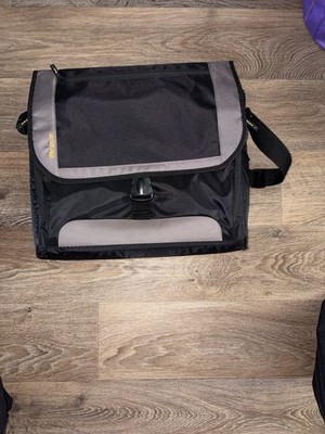 Targus Black Gray Nylon Shoulder Messenger Bag Padded Partitions Solid