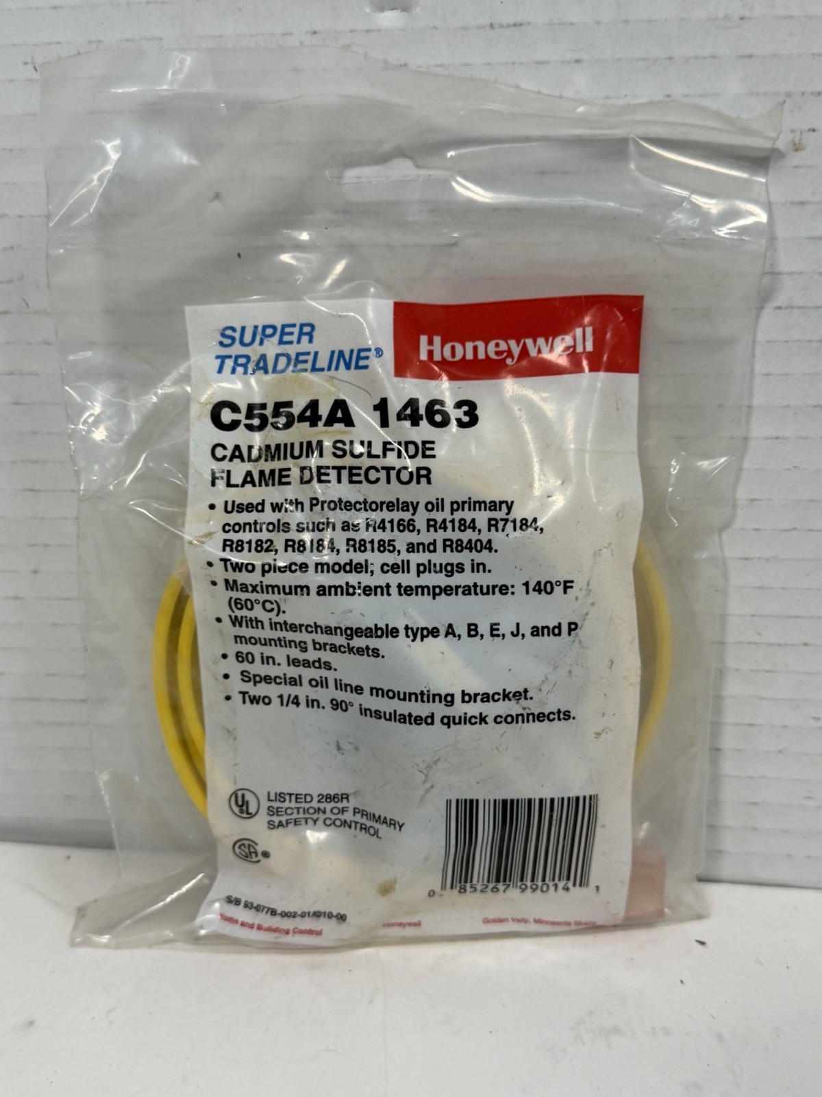 Honeywell Cadmium Sulfide Flame Detector C554A1463