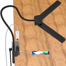 LED Desk Lamp for Home Office, Eye-Caring Clip-On Desk Light with Flexible Go...