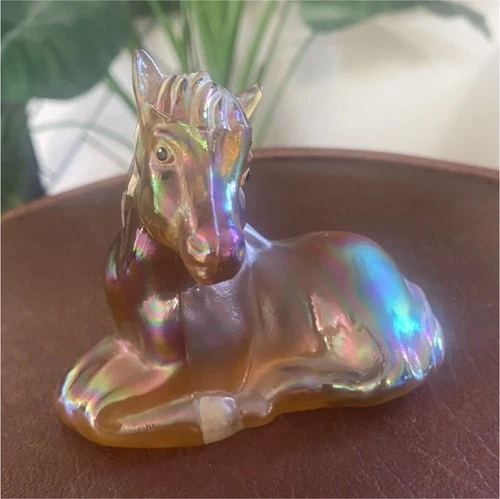 Fenton Iridescent Horse Figurine Carnival Glass