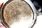 ANTIQUE BRITISH STERLING SILVER VERGE FUSEE POCKET WATCH WITH STERLING CHAIN FOB — photo 10