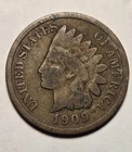 1909 Indian Head Cent 1c Penny, Good G Details - Exact Coin Shown