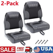 2-Pack Boat Seat Low Back Folding Fishing Boat Seat Chair Sponge Padding Gray