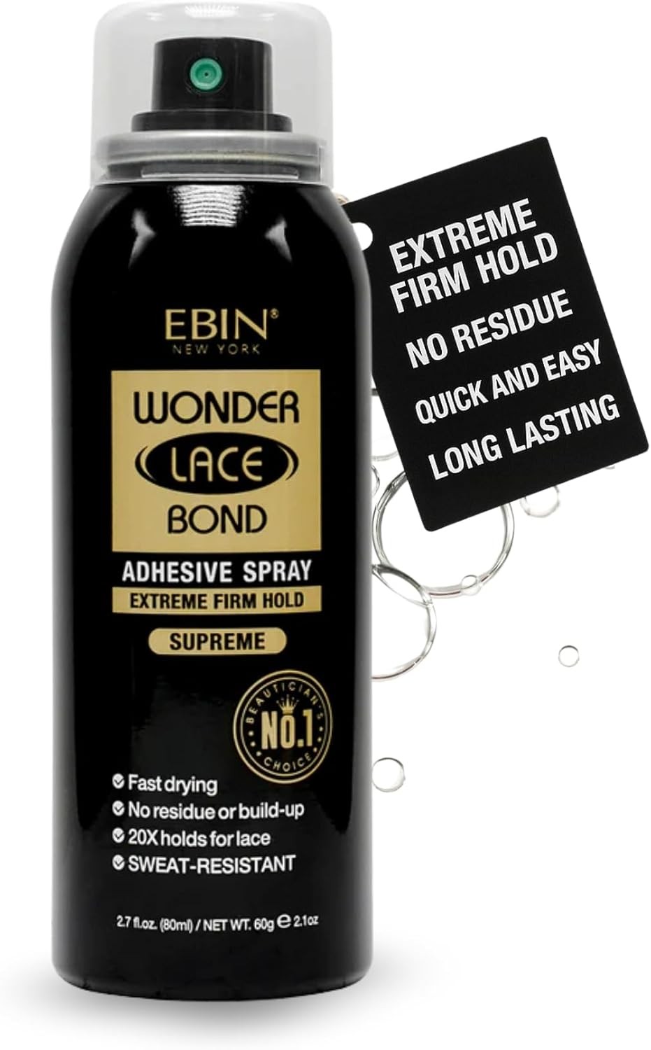 EBIN New York Wonder Lace Bond Adhesive Spray - Supreme Extreme Firm Hold 80ml