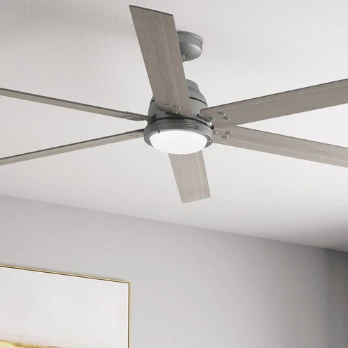 72" Hunter Gravity Matte Silver LED Smart Ceiling Fan - Picture 1 of 7