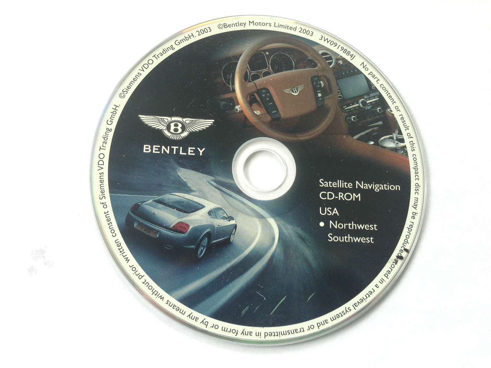 2004 2005 2006 Bentley  GT / Flying Spur Navigation CD Map Northwest Southwest