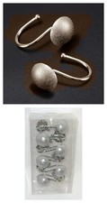Bling Hemisphere Silver Anti-Rust Shower Curtain Hooks 12 Shower Curtain Rings