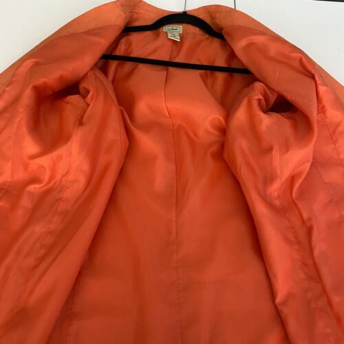 LL Bean 100% Linen Blazer Jacket Size 18 Orange Two-Button - Picture 7 of 10