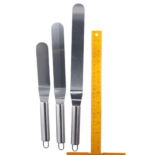 1/3pcs 6/8/10" Stainless Steel Cake Spatula Bent Buttercream Scraper Easy To ... - Picture 7 of 7