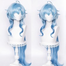 Genshin Impact Game Ganyu Cosplay Hair Wig Long Light Blue Version 2