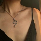 Gothic Snake Necklace Vintage Animal Jewelry Stainless Steel Pendant For Women