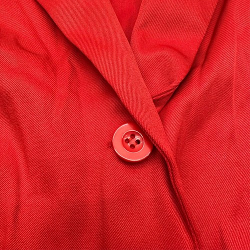 Solid Red Long Sleeve Single Button Collared Blazer Jacket Women's Plus Size 2XL - Picture 2 of 7