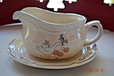 Marmalade by International 8" Gravy Boat & Underplate Japan Stoneware VTG 1986