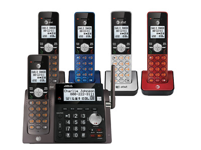 NEW AT&T DECT 6.0 DESIGNER 5 Cordless Telephone Phone Set With Talking Caller ID