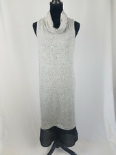 Free Press women M sleeveless cowl neck dress contrast chiffon hem