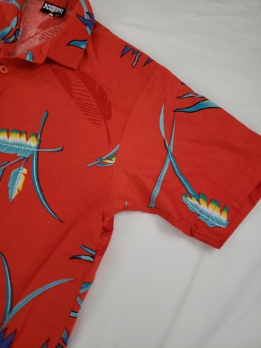 Men's Kudos Small Red Floral Short Sleeve Button Down Shirt - Picture 4 of 17